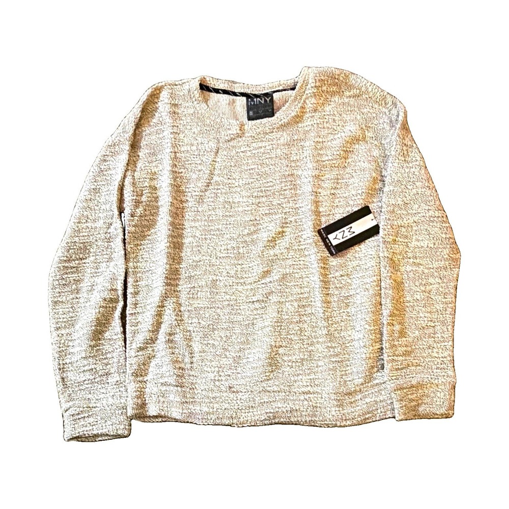 MNY Marc New York Performance Women's Beige Knit Crew Neck Pullover Sweater M